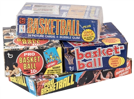 1970/71 to 1980/81 Topps Basketball Display Box Collection (4 Different)